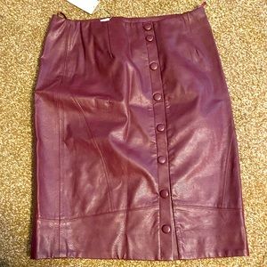 New with tags Chico black label maroon leather skirt